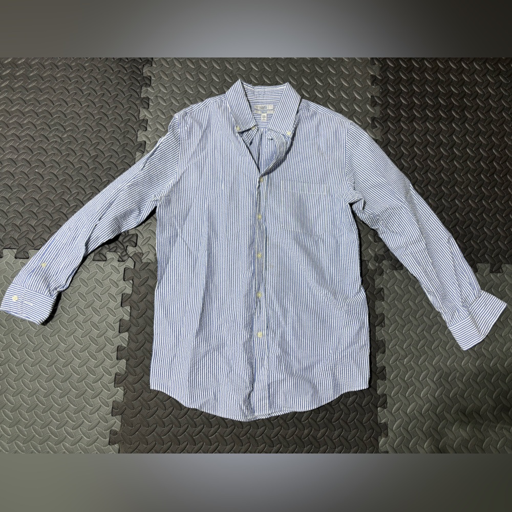 Men’s Sear Sucker Croft & Barrow Dress Shirt Size 15 1/2 32-33